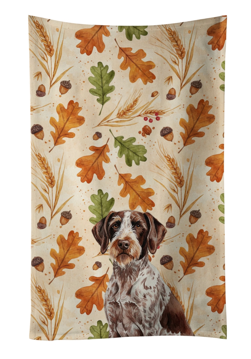 WDK7850KTWL 25 x 15 in. Roan German Wirehaired Pointer Heirloom Fall Kitchen Towel