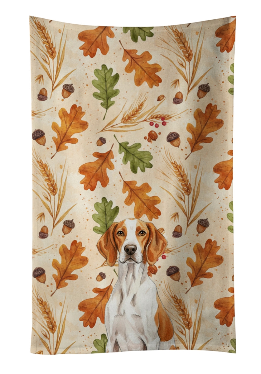 WDK7957KTWL 25 x 15 in. Orange & White Pointer Heirloom Fall Kitchen Towel