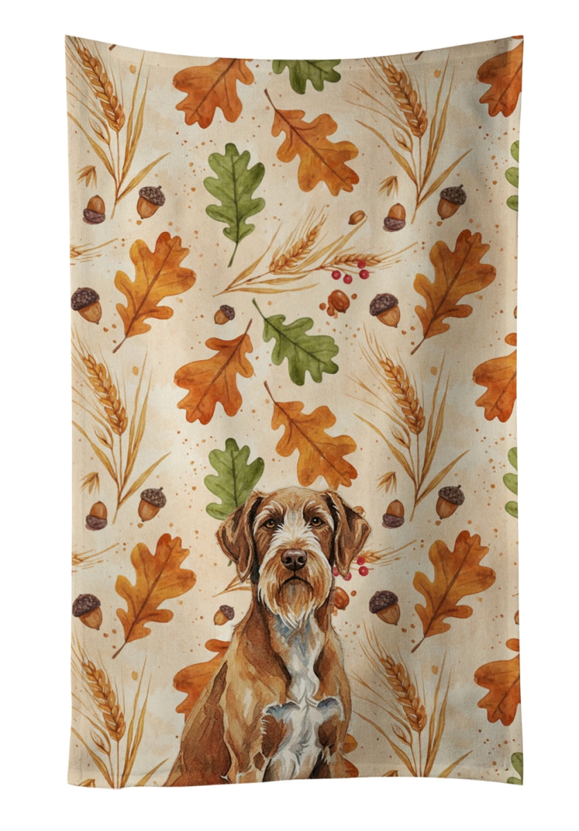 WDK8058KTWL 25 x 15 in. Wirehaired Pointing Griffon Heirloom Fall Kitchen Towel