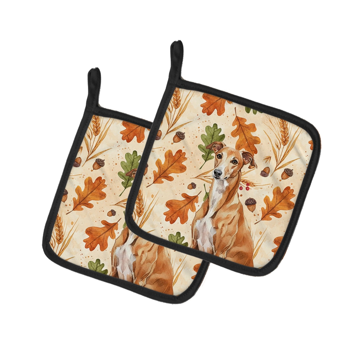 Picture of Carolines Treasures WDK7865PTHD 7.5 x 7.5 in. Red Greyhound Heirloom Fall Pair of Pot Holders