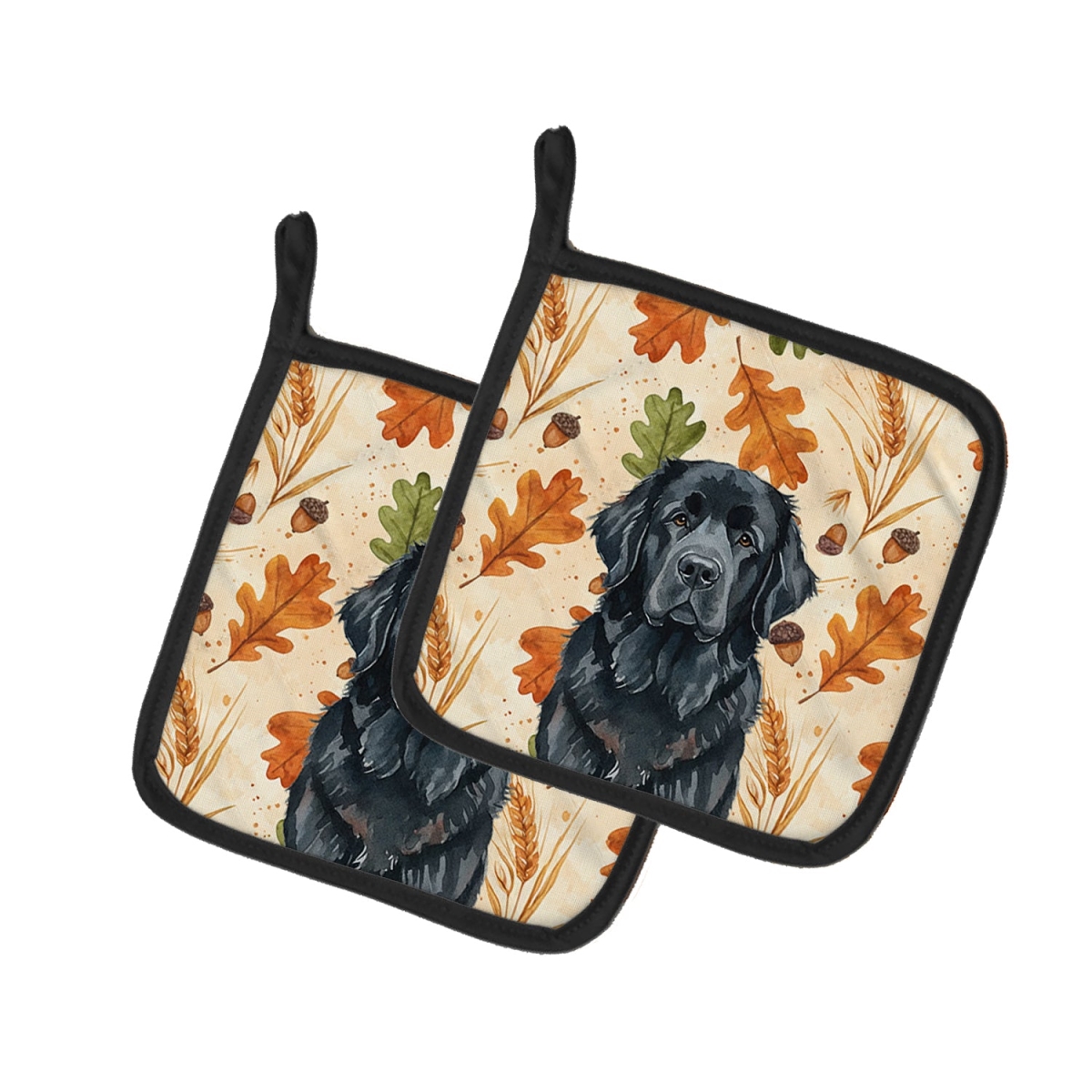 Picture of Carolines Treasures WDK7924PTHD 7.5 x 7.5 in. Black Found Land Heirloom Fall Pair of Pot Holders