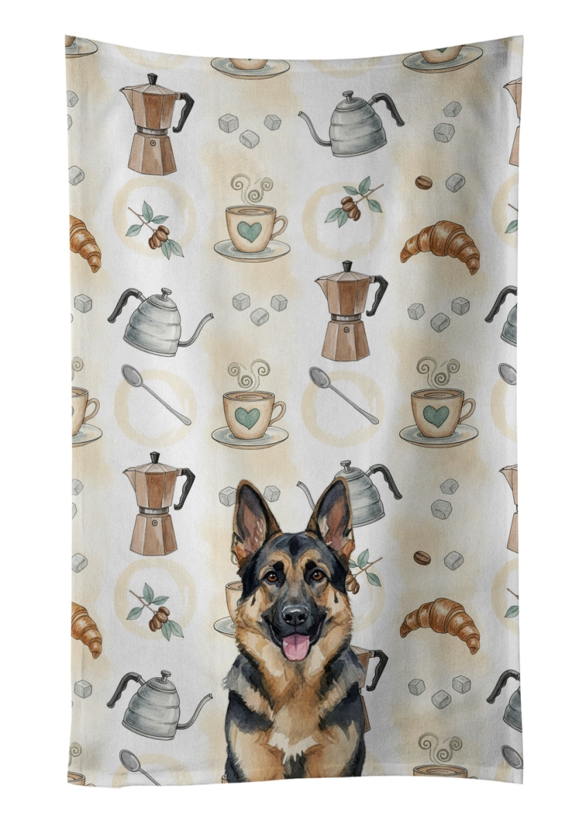WDK7446KTWL 25 x 15 in. German Shepherd Coffee Bar Kitchen Towel