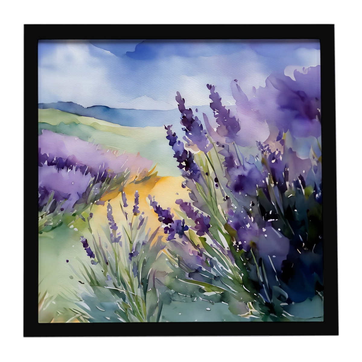 DAC1583MFP88 8 x 8 in. Lavender in Watercolor Framed Metal Print