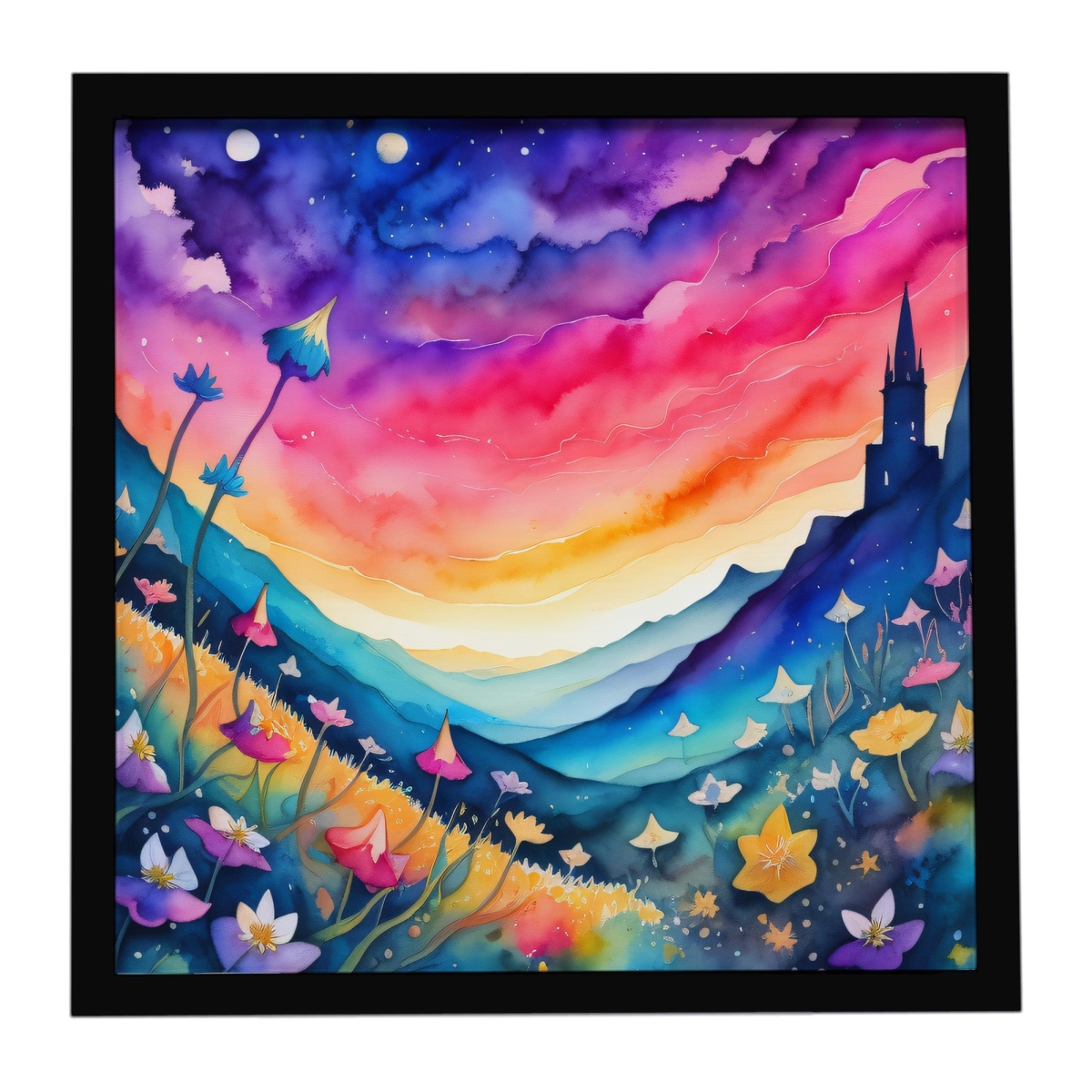 DAC1938MFP88 8 x 8 in. Colorful Campanula Framed Metal Print