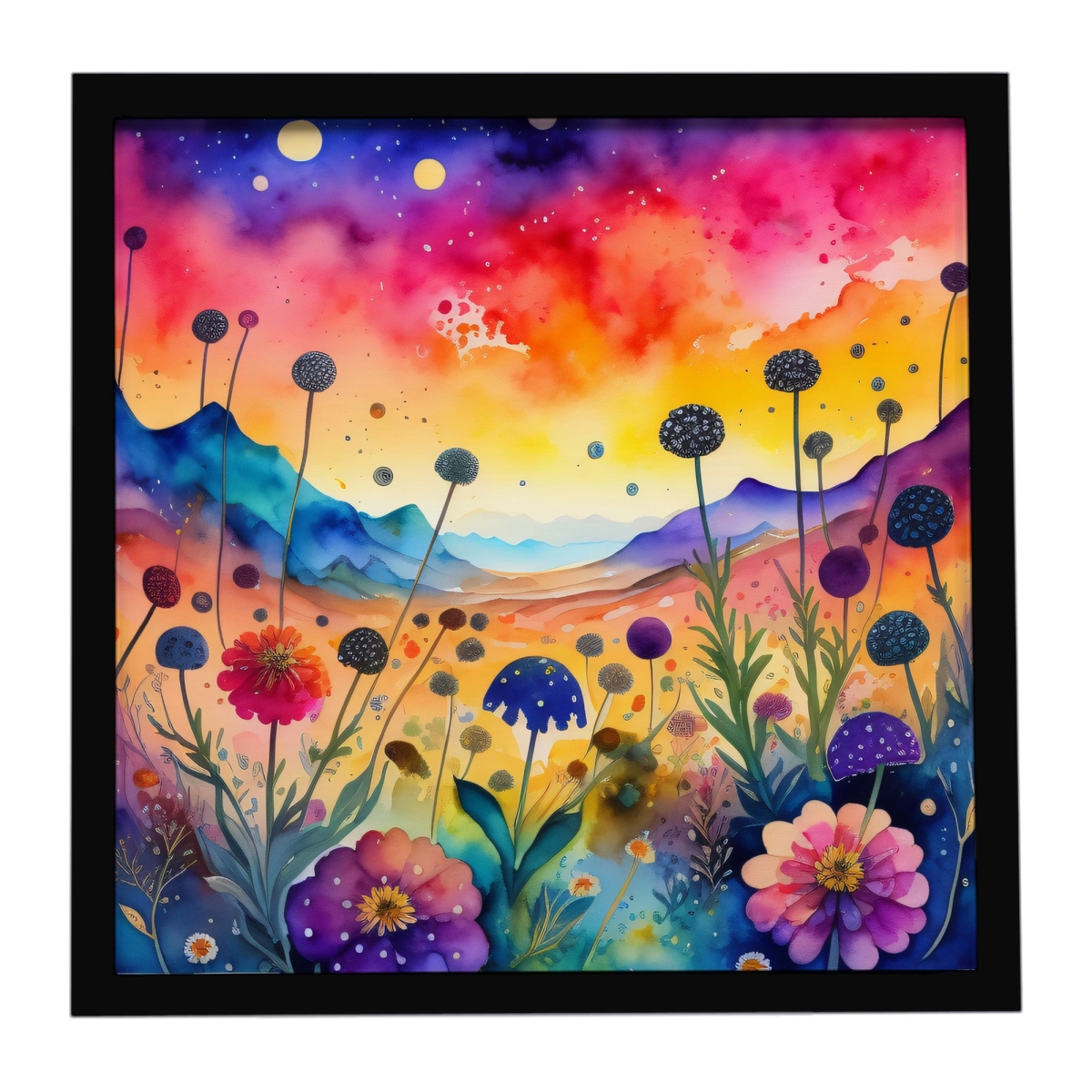 DAC1990MFP88 8 x 8 in. Colorful Scabiosa Framed Metal Print