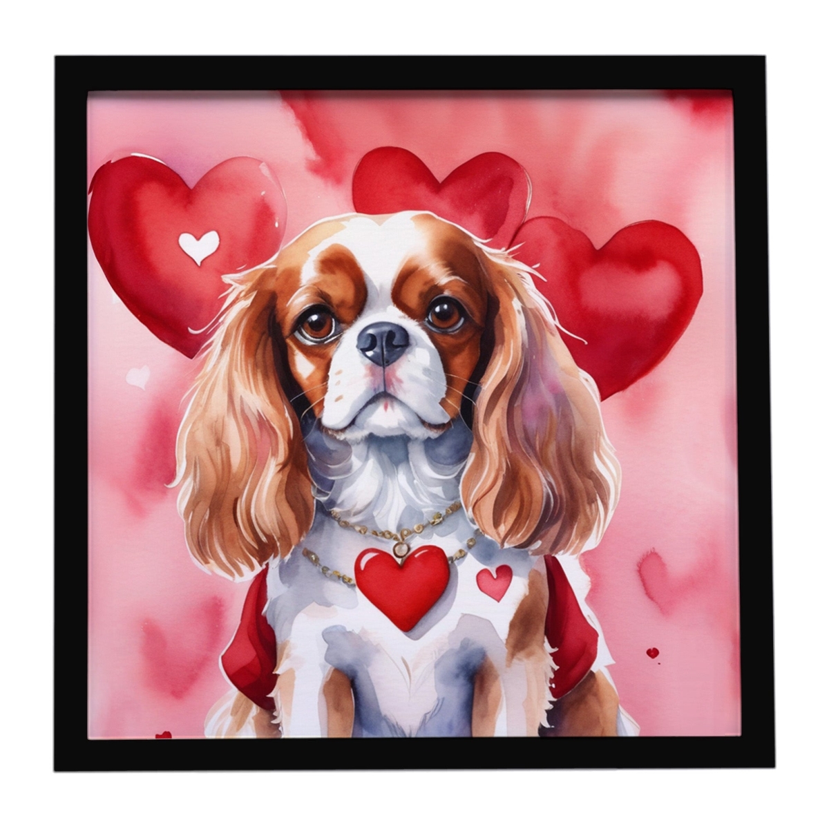 DAC5313MFP88 8 x 8 in. Cavalier Spaniel My Valentine Framed Metal Print