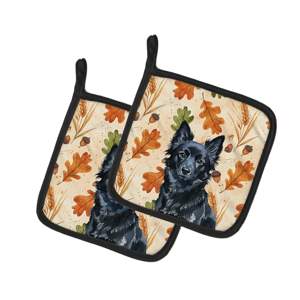 Picture of Carolines Treasures WDK8000PTHD 7.5 x 7.5 in. Schipperke Heirloom Fall Pair of Pot Holders