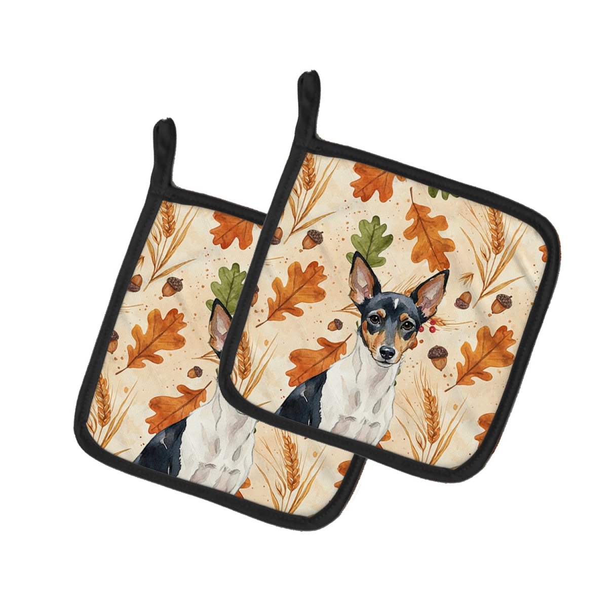 Picture of Carolines Treasures WDK8045PTHD 7.5 x 7.5 in. Toy Fox Terrier Heirloom Fall Pair of Pot Holders