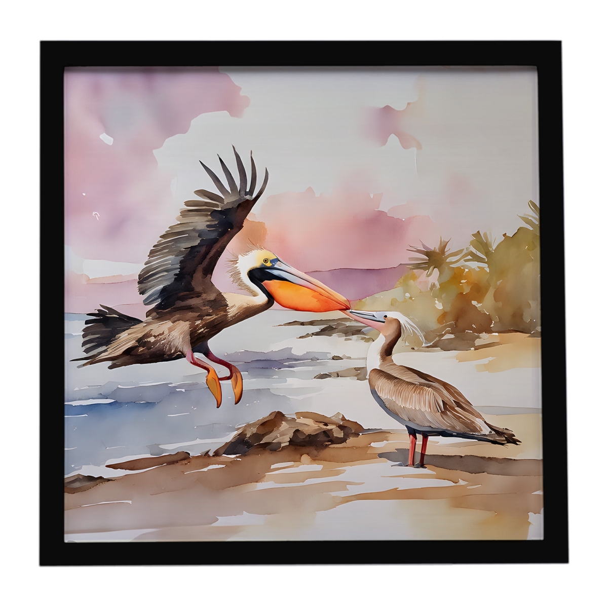 DAC2854MFP88 8 x 8 in. Pelican Framed Metal Print