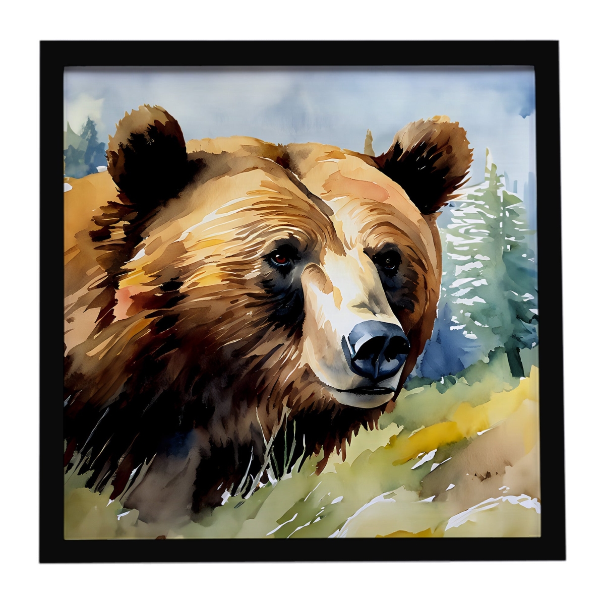 DAC2926MFP88 8 x 8 in. Grizzly Bear Framed Metal Print