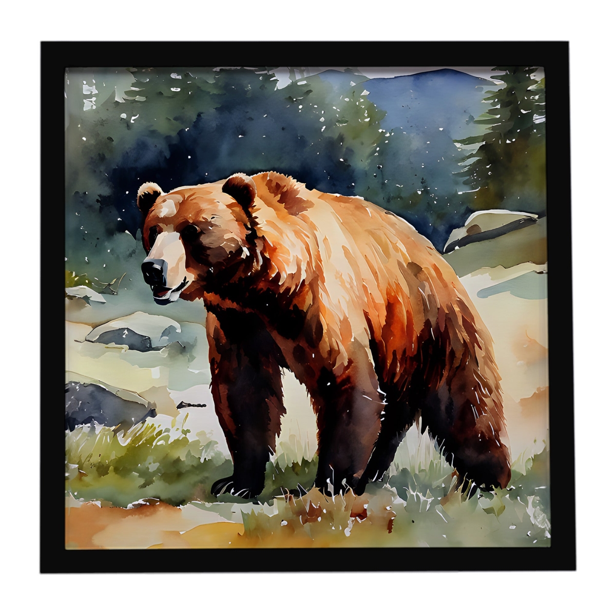 DAC2943MFP88 8 x 8 in. Kodiak Bear Framed Metal Print
