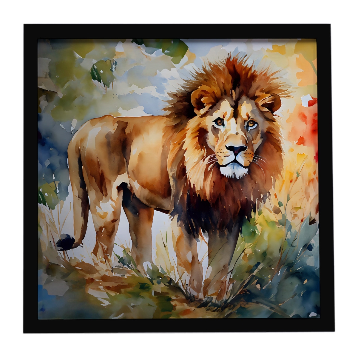 DAC2953MFP88 8 x 8 in. Lion Framed Metal Print