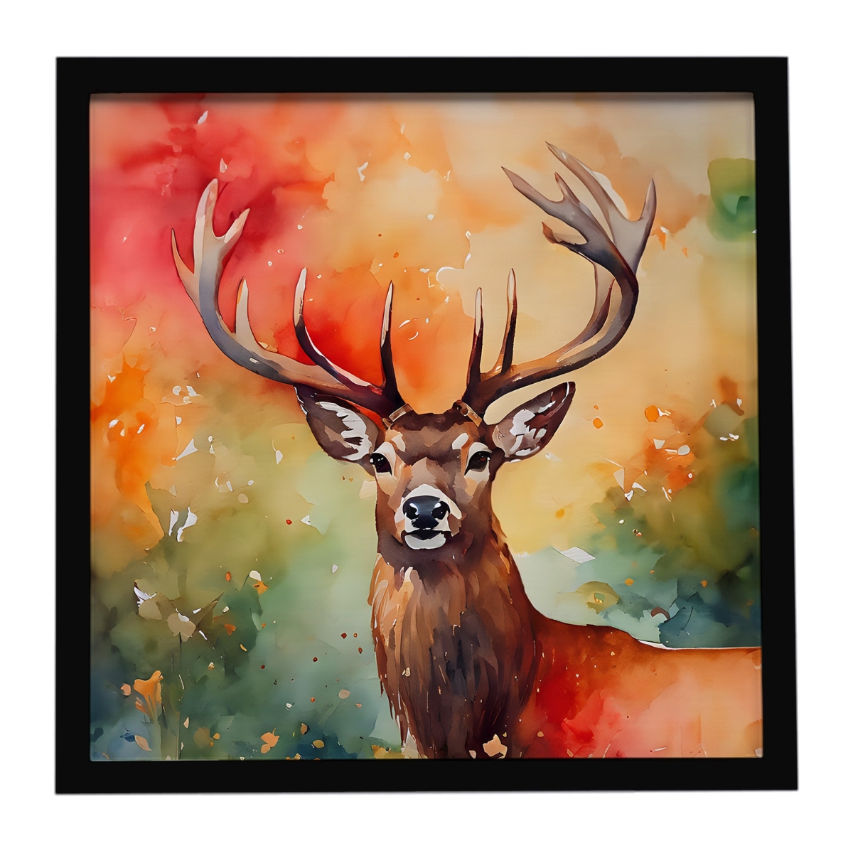 DAC2986MFP88 8 x 8 in. Deer Stag Framed Metal Print