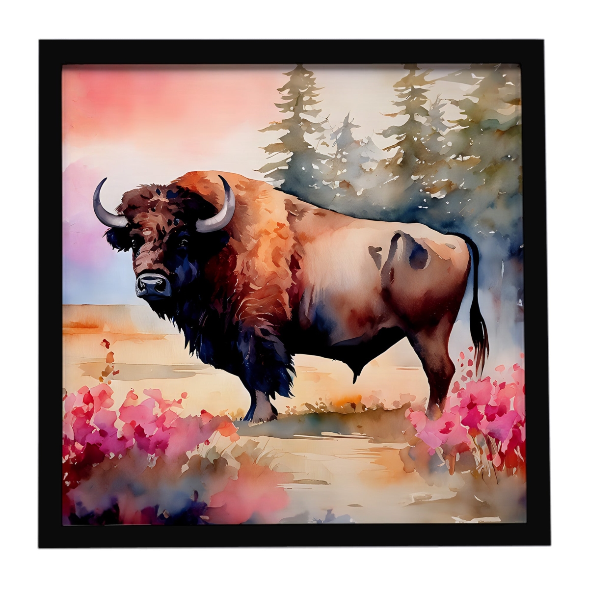 DAC3012MFP88 8 x 8 in. Wood Bison Framed Metal Print