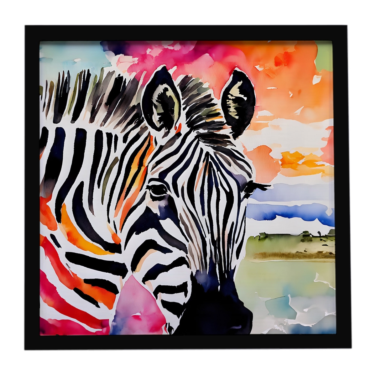 DAC3015MFP88 8 x 8 in. Zebra Framed Metal Print