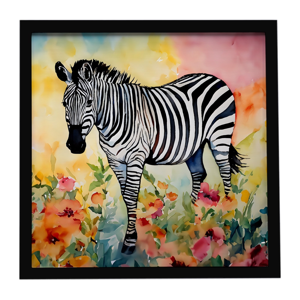 DAC3017MFP88 8 x 8 in. Zebra Framed Metal Print