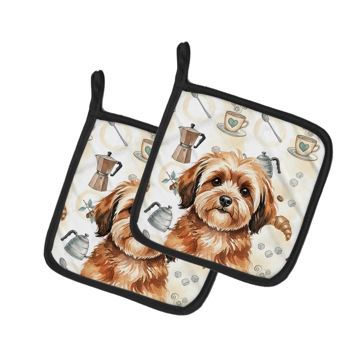 Picture of Carolines Treasures WDK7469PTHD 7.5 x 7.5 in. Sable Havanese Coffee Bar Pair of Pot Holders