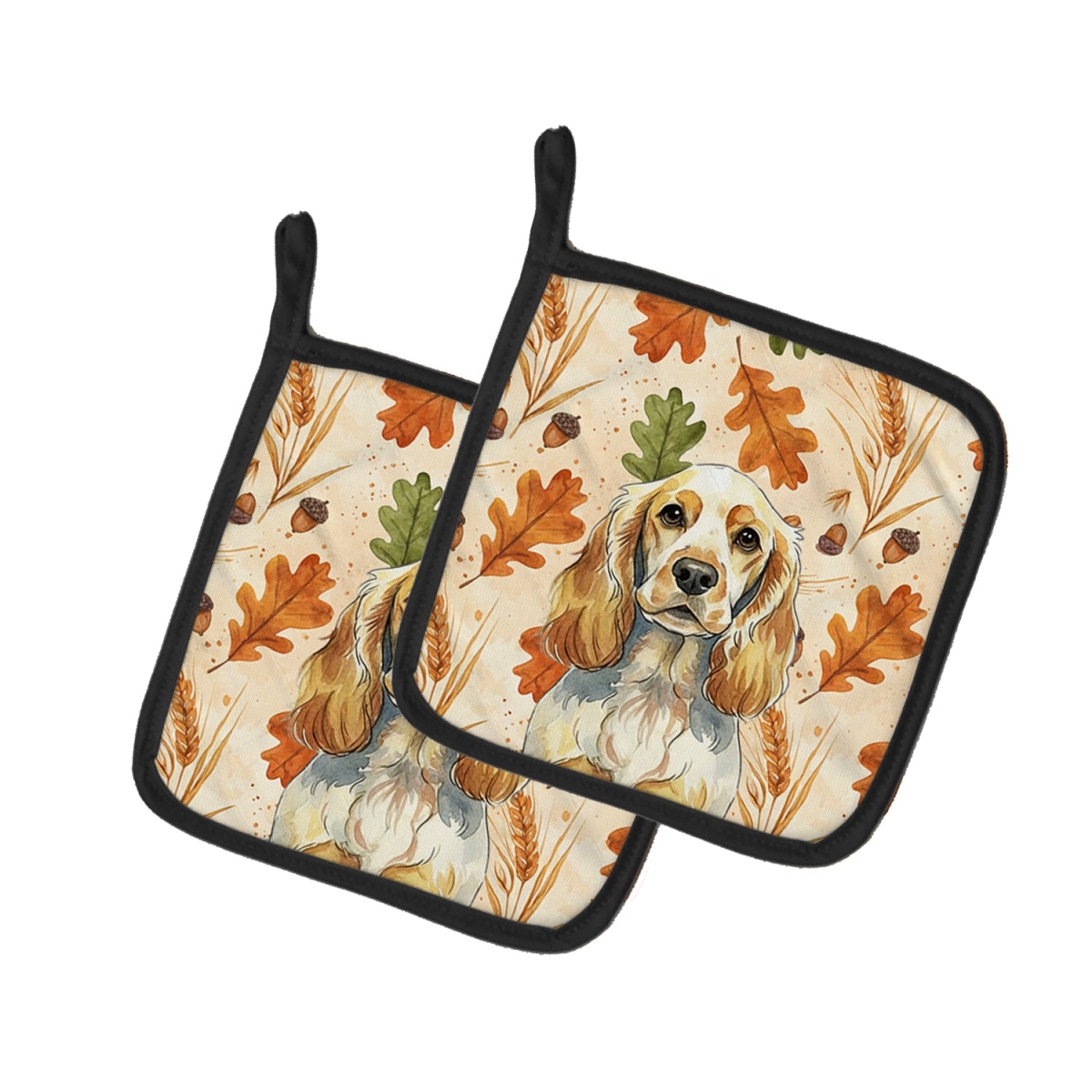 Picture of Carolines Treasures WDK7819PTHD 7.5 x 7.5 in. Lemon Roan English Cocker Spaniel Heirloom Fall Pair of Pot Holders