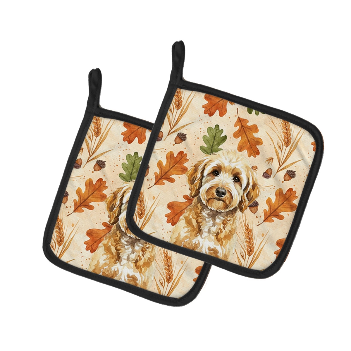 Picture of Carolines Treasures WDK7852PTHD 7.5 x 7.5 in. Goldendoodle Heirloom Fall Pair of Pot Holders