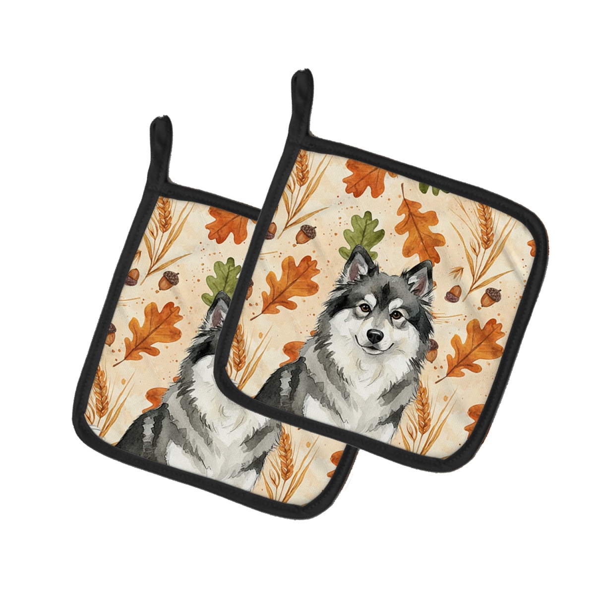 Picture of Carolines Treasures WDK7888PTHD 7.5 x 7.5 in. Keeshond Heirloom Fall Pair of Pot Holders