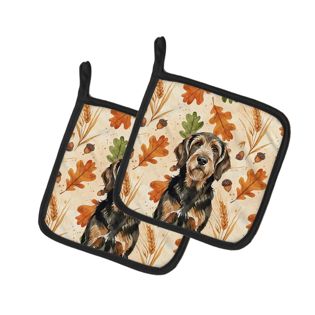 Picture of Carolines Treasures WDK7938PTHD 7.5 x 7.5 in. Black & Tan Otterhound Heirloom Fall Pair of Pot Holders