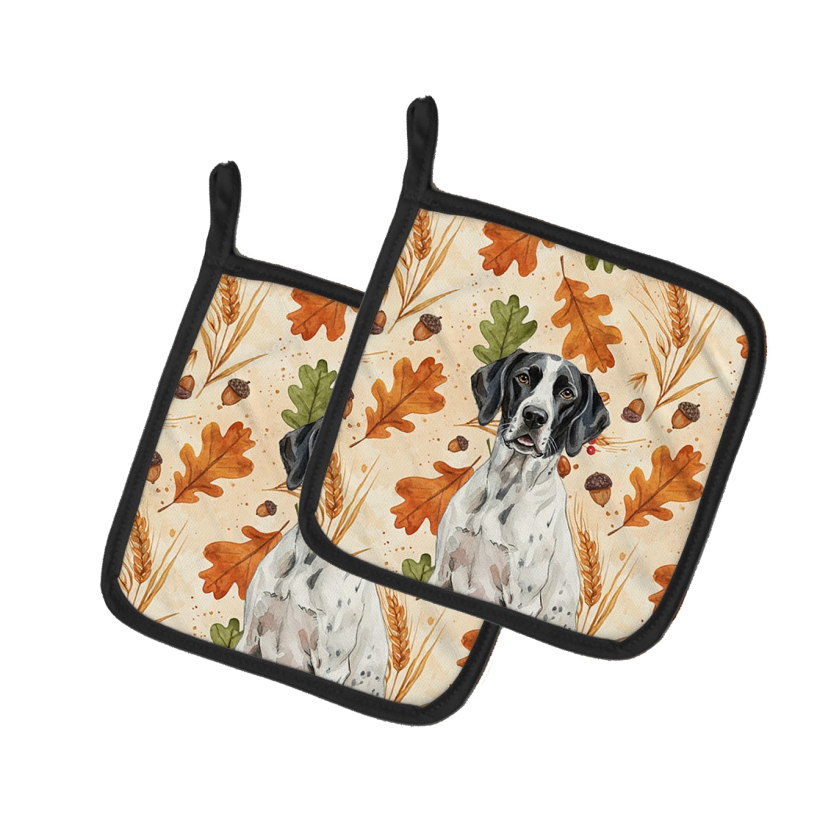 Picture of Carolines Treasures WDK7954PTHD 7.5 x 7.5 in. Black & White Pointer Heirloom Fall Pair of Pot Holders