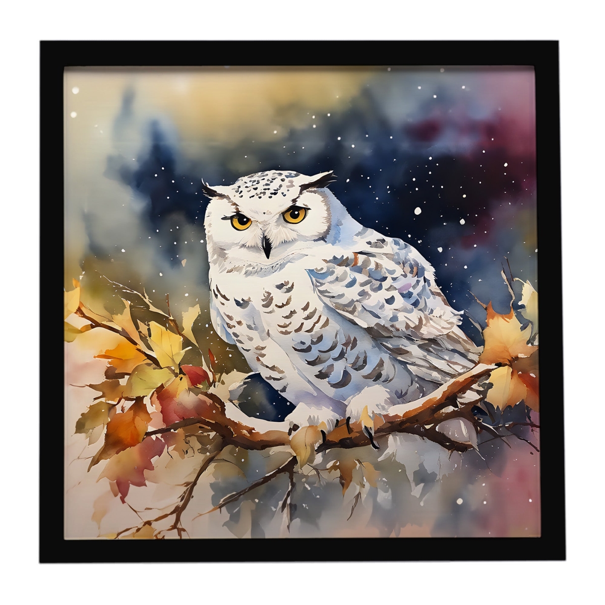 DAC3265MFP88 8 x 8 in. Snowy Owl Framed Metal Print
