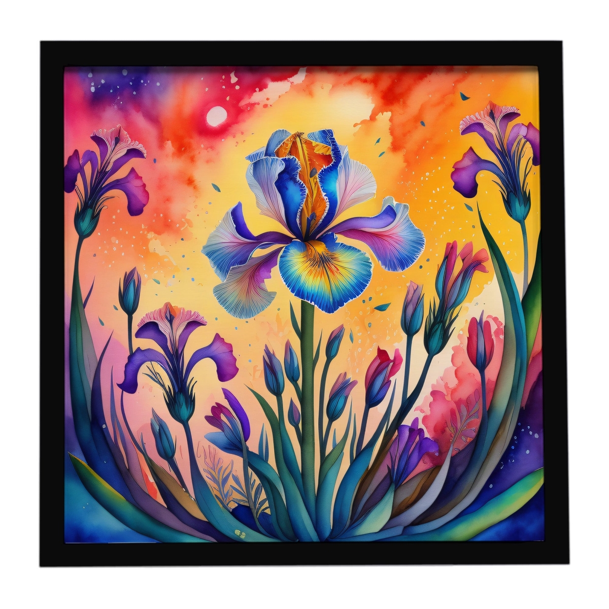 DAC1967MFP88 8 x 8 in. Colorful Iris Framed Metal Print