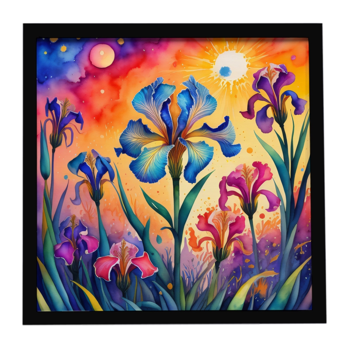 DAC1968MFP88 8 x 8 in. Colorful Iris Framed Metal Print