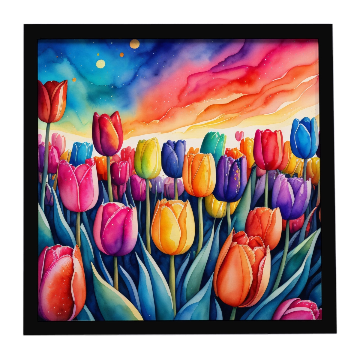 DAC1996MFP88 8 x 8 in. Colorful Tulips Framed Metal Print
