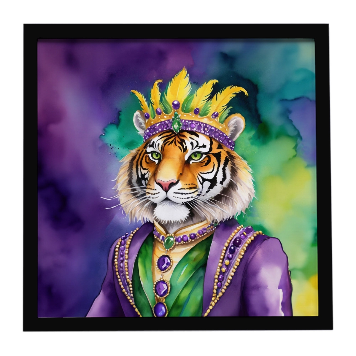 DAC5250MFP88 8 x 8 in. Tiger the King of Mardi Gras Framed Metal Print