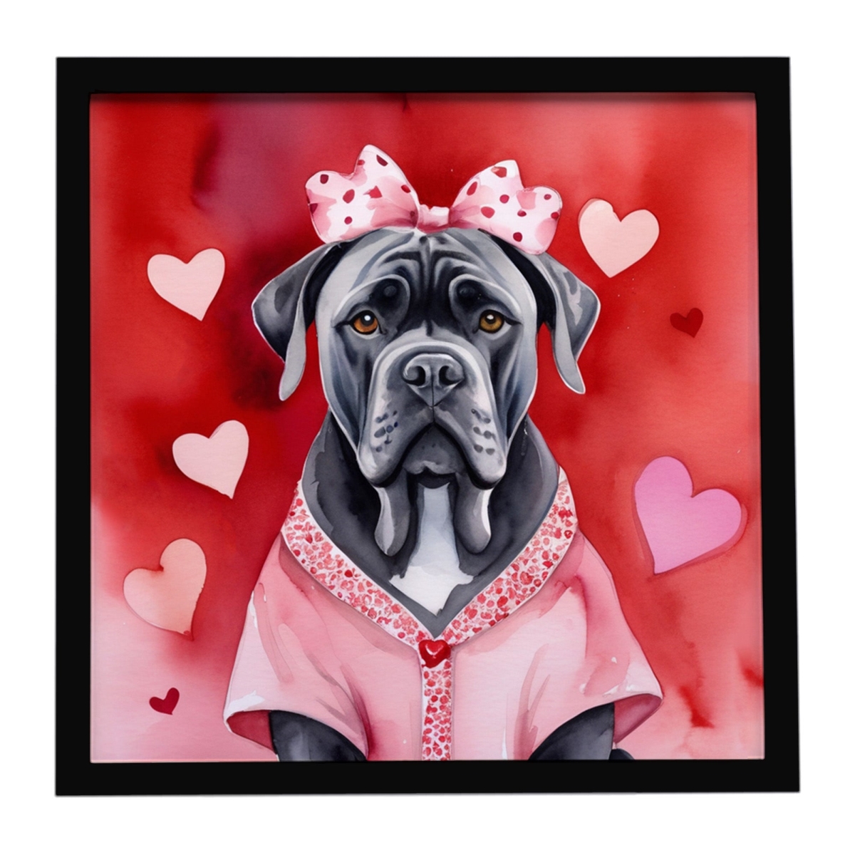 DAC5309MFP88 8 x 8 in. Cane Corso My Valentine Framed Metal Print