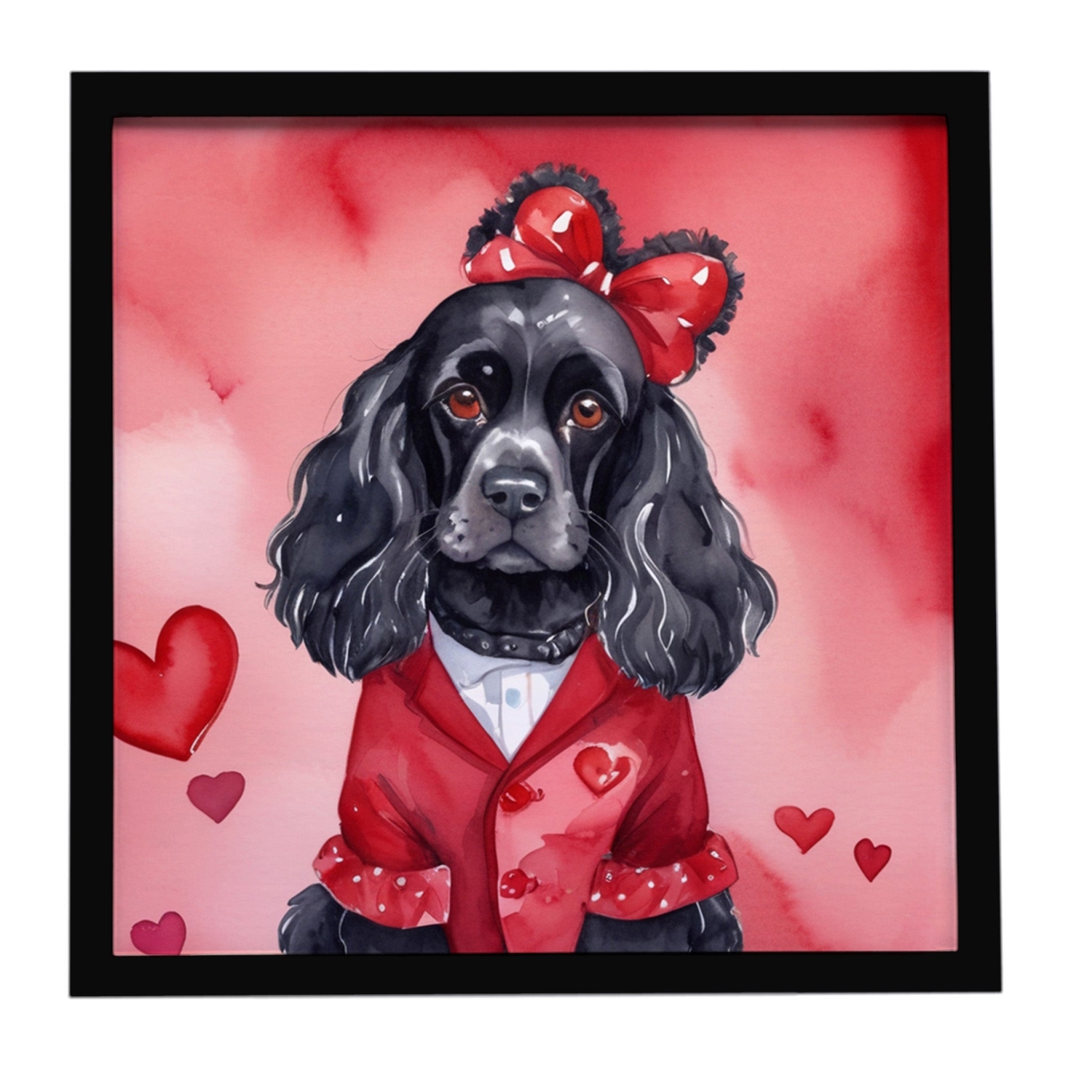 DAC5321MFP88 8 x 8 in. Cocker Spaniel My Valentine Framed Metal Print