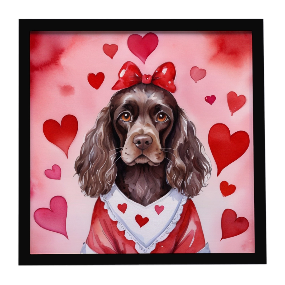 DAC5323MFP88 8 x 8 in. Cocker Spaniel My Valentine Framed Metal Print