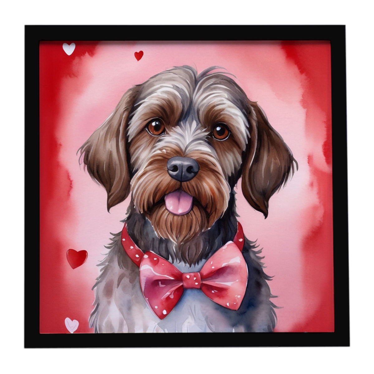 DAC5462MFP88 8 x 8 in. Wirehaired Pointing Griffon My Valentine Framed Metal Print