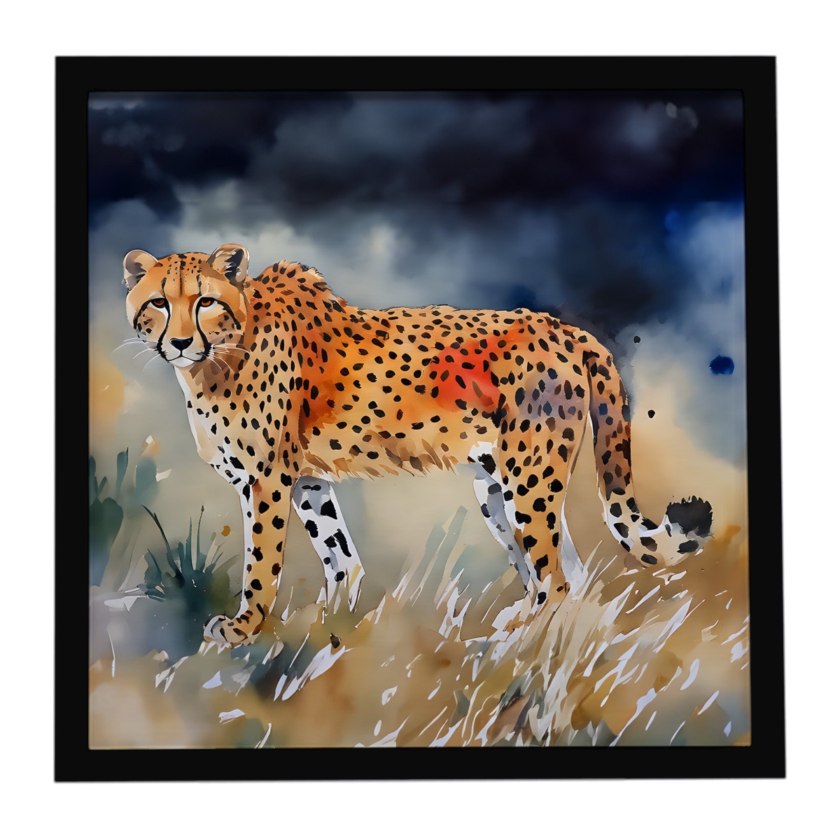 DAC2890MFP88 8 x 8 in. Cheetah Framed Metal Print
