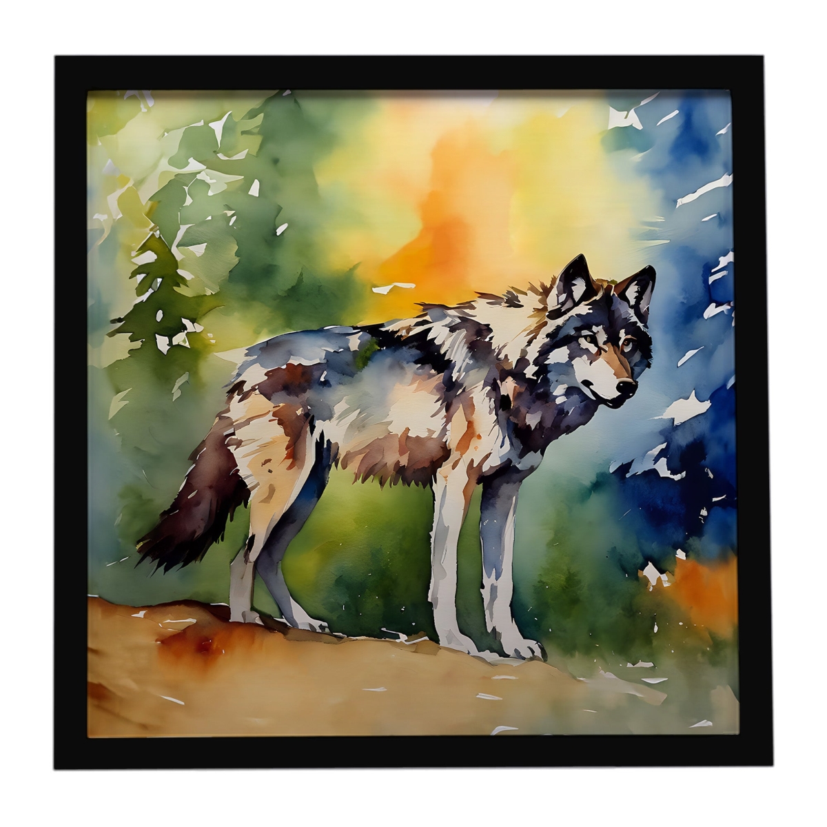 DAC3007MFP88 8 x 8 in. Wolves Wolf Framed Metal Print