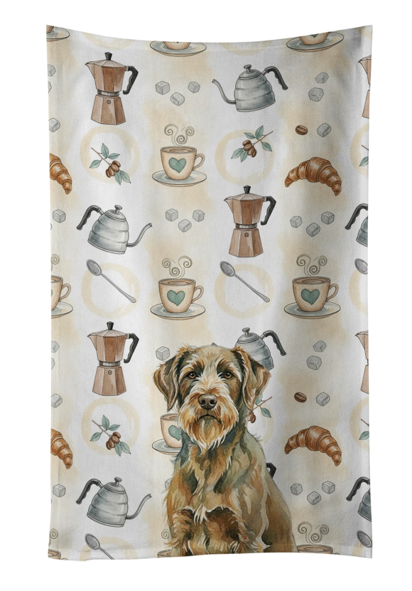WDK7659KTWL 25 x 15 in. Chestnut Wirehaired Pointing Griffon Coffee Bar Kitchen Towel