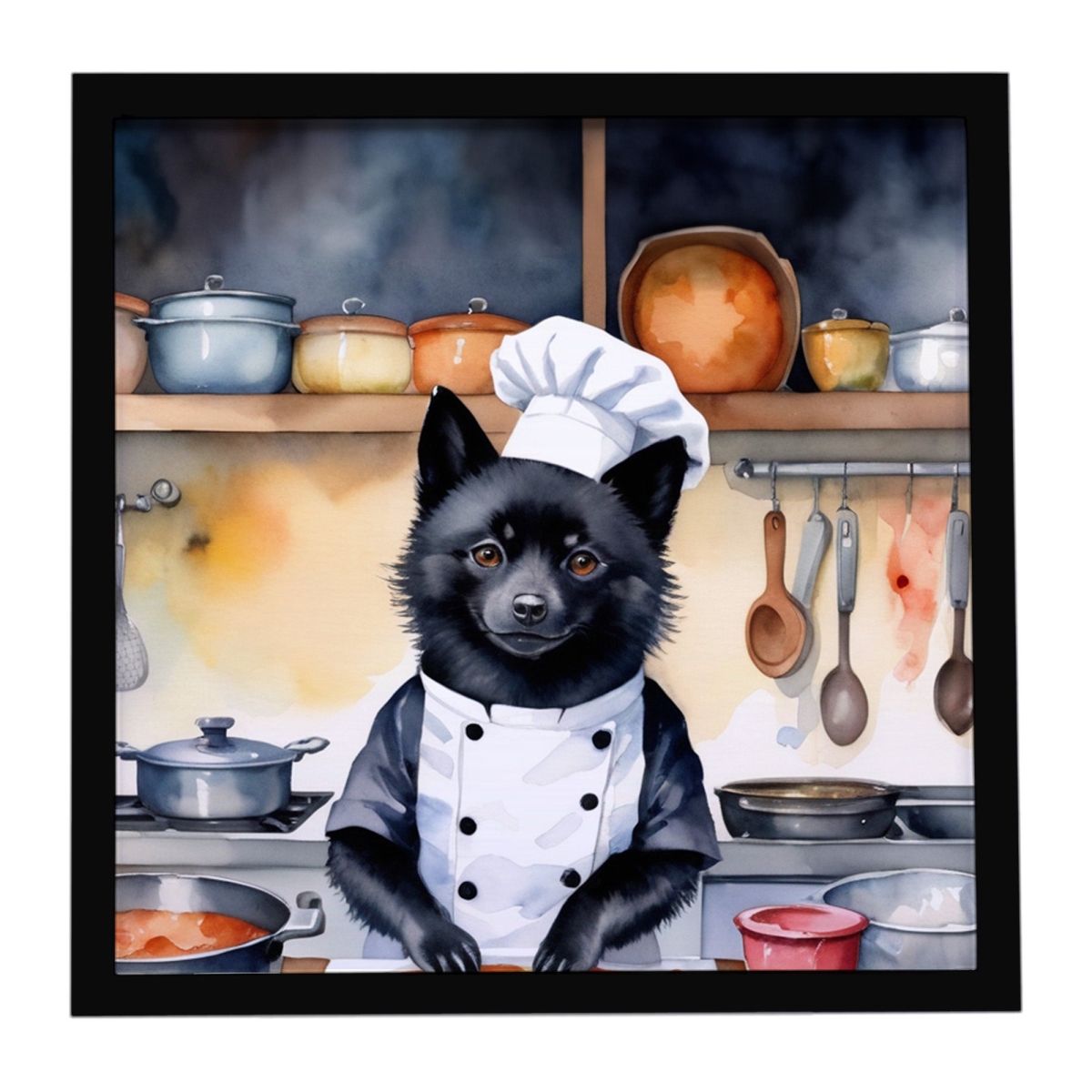 DAC6320MFP88 8 x 8 in. Schipperke The Chef Framed Metal Print