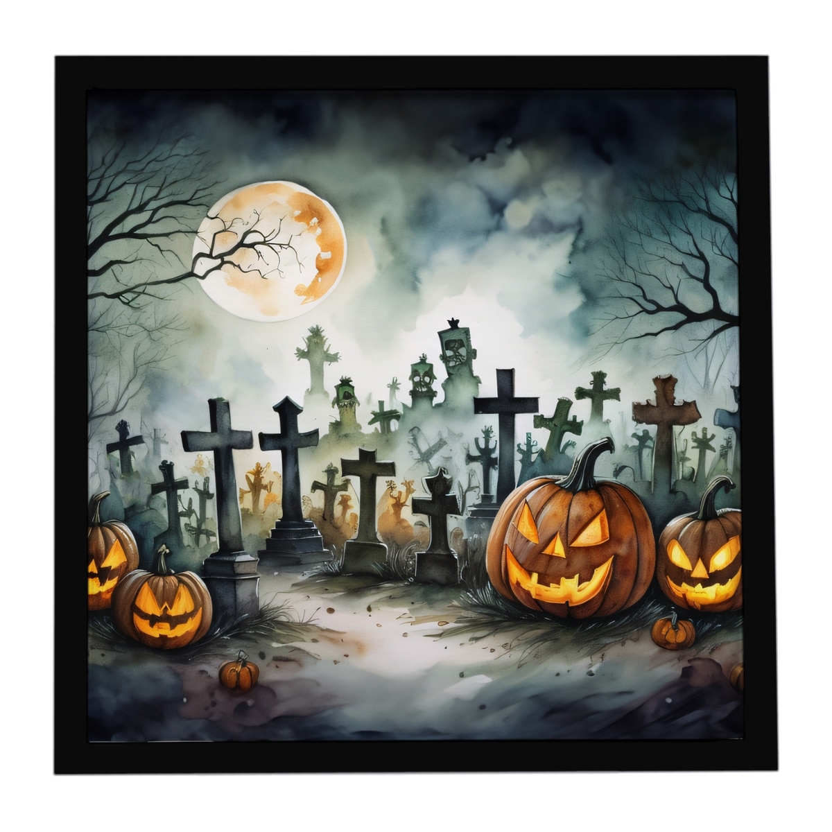 DAC2216MFP88 8 x 8 in. Graveyard Spooky Halloween Framed Metal Print