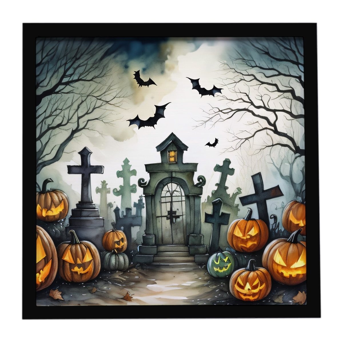 DAC2222MFP88 8 x 8 in. Graveyard Spooky Halloween Framed Metal Print