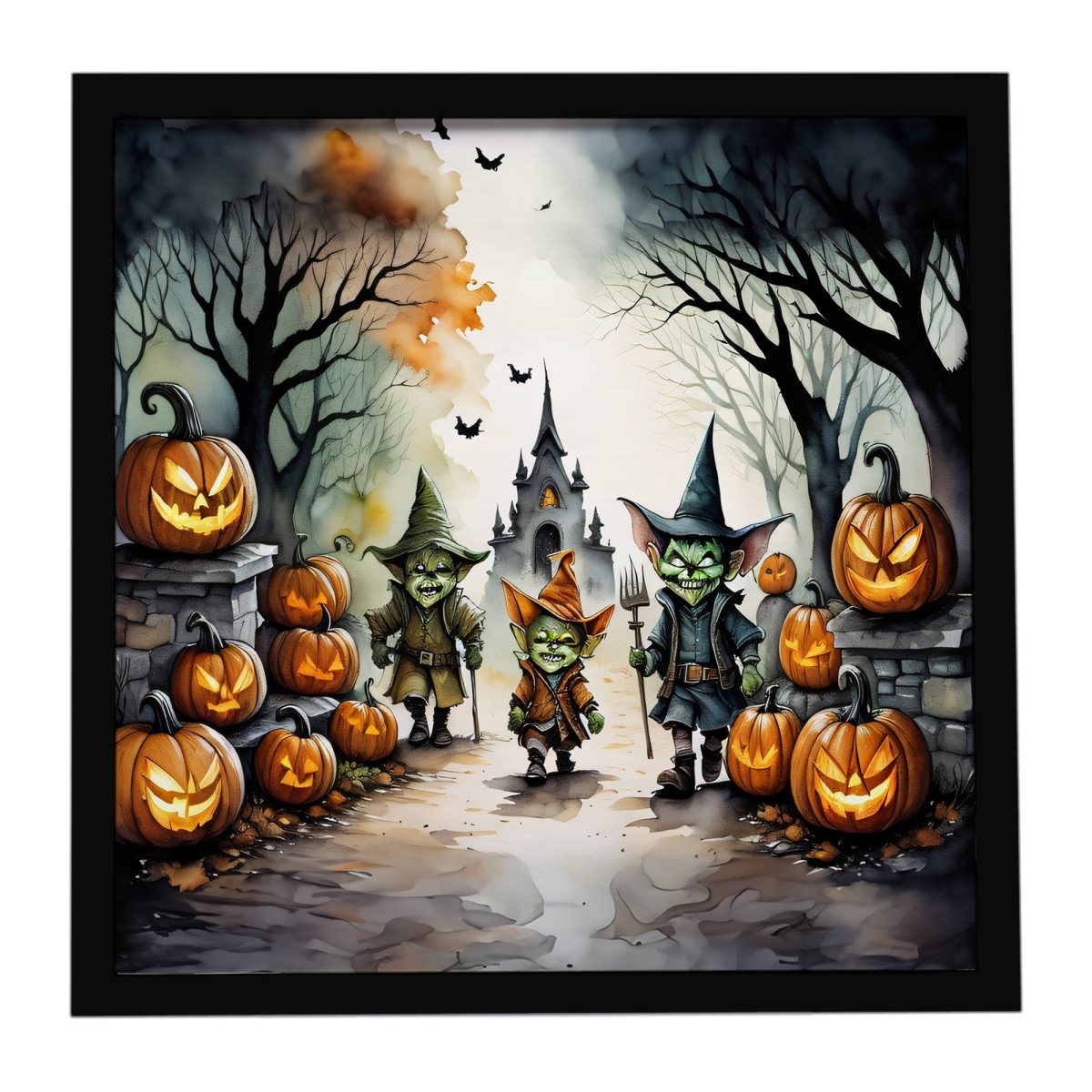 DAC2246MFP88 8 x 8 in. Goblins Spooky Halloween Framed Metal Print