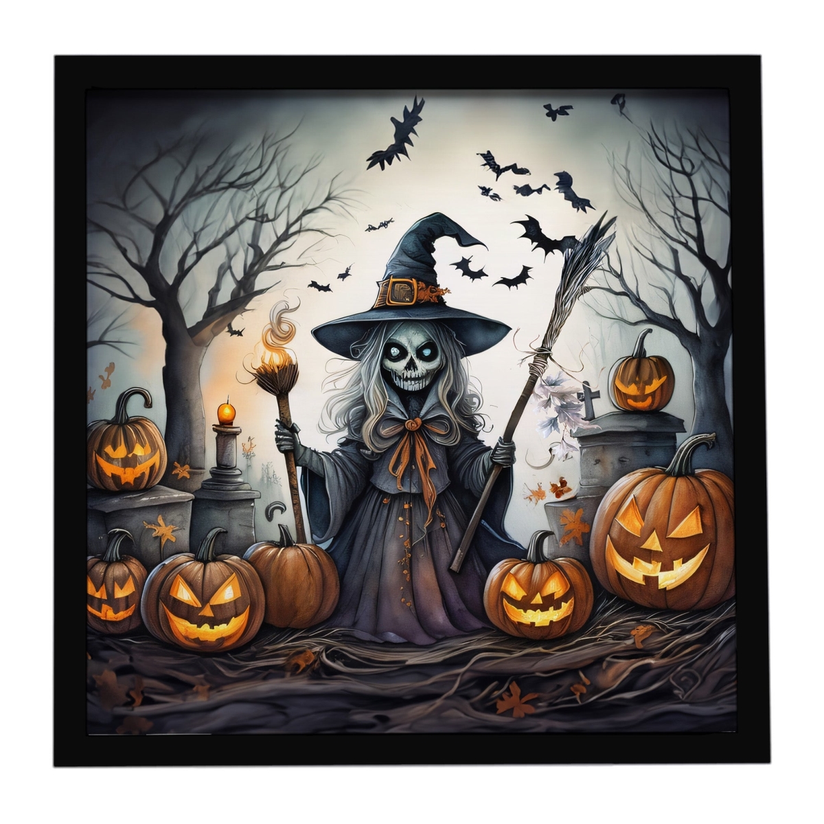 DAC2283MFP88 8 x 8 in. Witch Spooky Halloween Framed Metal Print