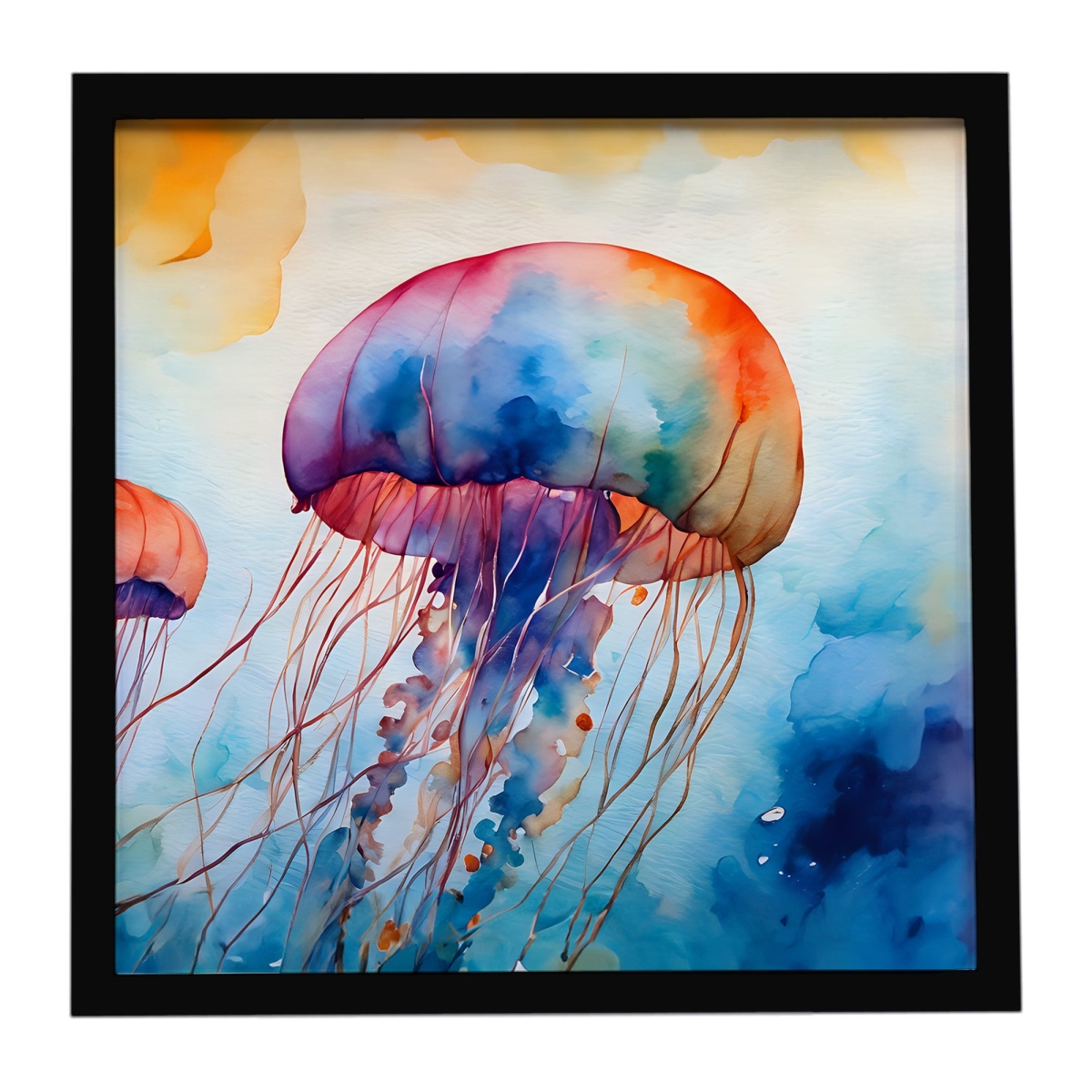 DAC2789MFP88 8 x 8 in. Jellyfish Framed Metal Print