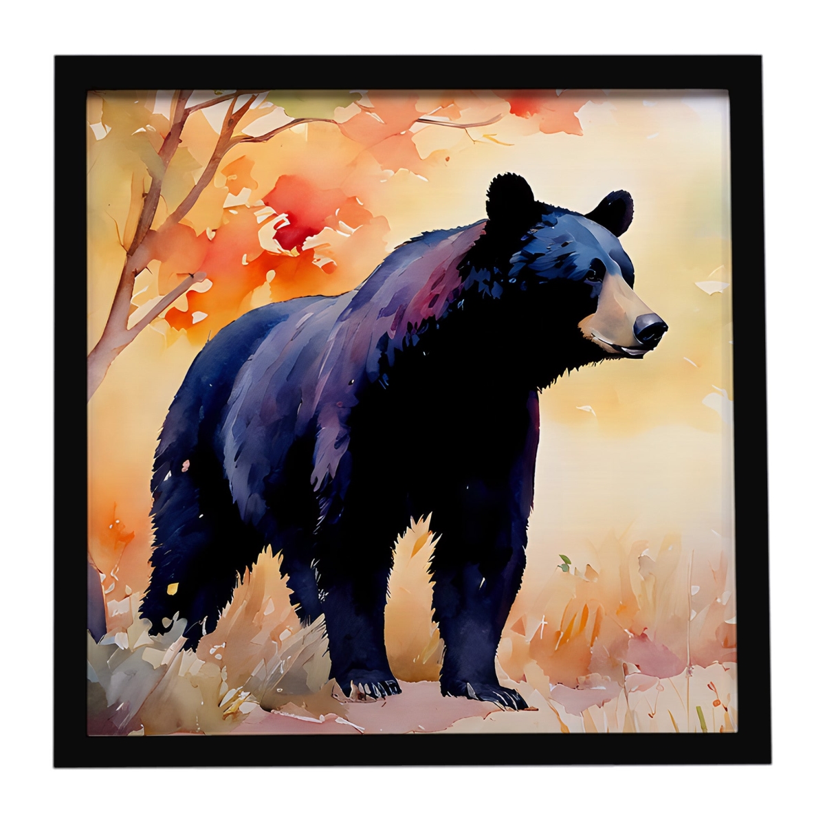DAC2876MFP88 8 x 8 in. American Black Bear Framed Metal Print
