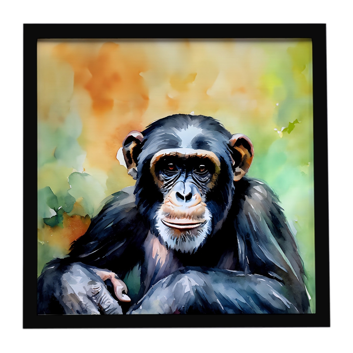 DAC2894MFP88 8 x 8 in. Chimpanzee Framed Metal Print