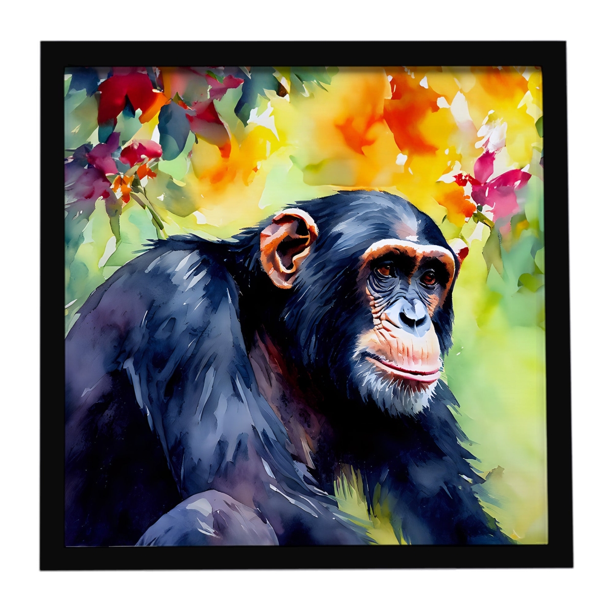 DAC2895MFP88 8 x 8 in. Chimpanzee Framed Metal Print