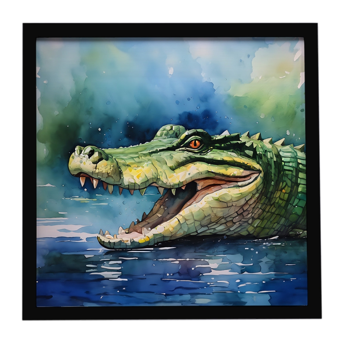 DAC2898MFP88 8 x 8 in. Crocodile Framed Metal Print