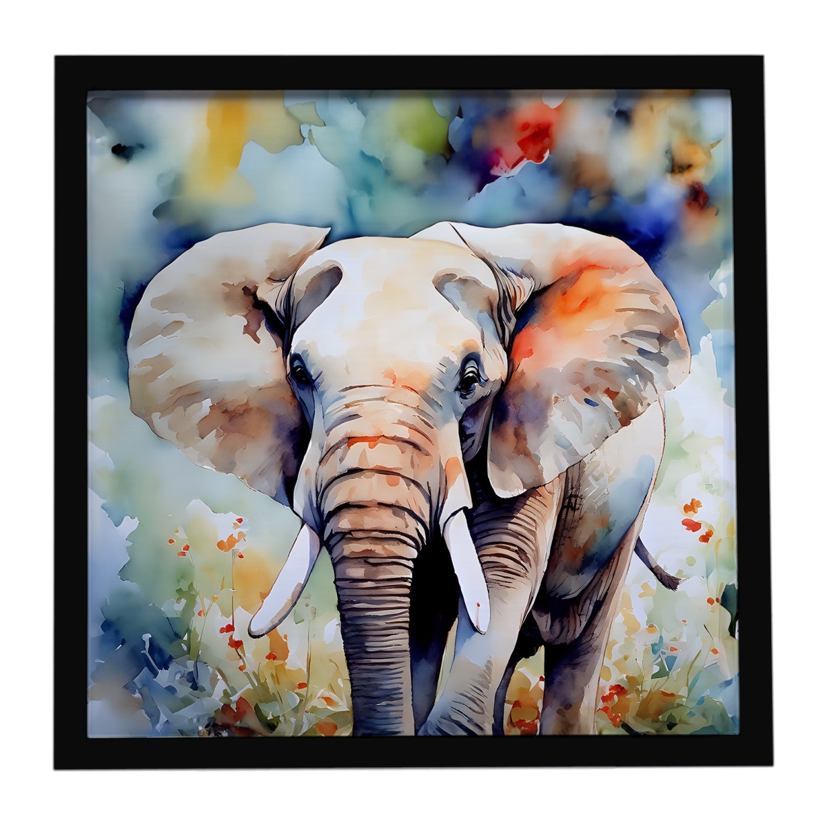 DAC2908MFP88 8 x 8 in. Elephant Framed Metal Print