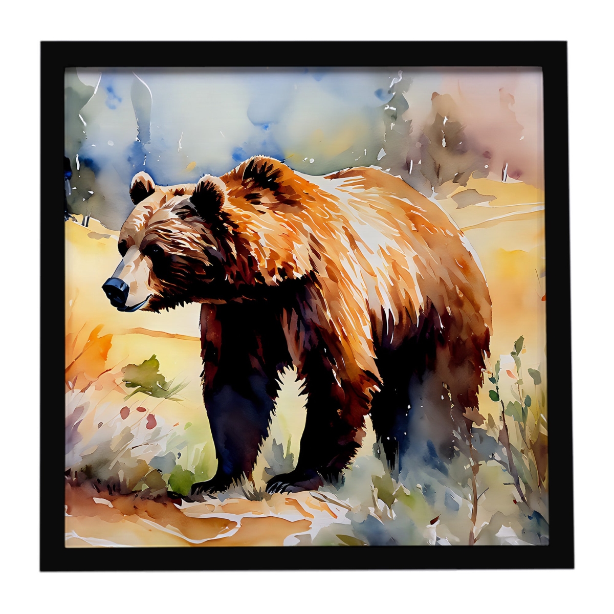 DAC2923MFP88 8 x 8 in. Grizzly Bear Framed Metal Print